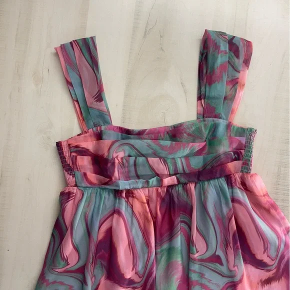 AMANDA UPRICHARD revolve Cindylou printed babydoll dress pink event weekend L - Picture 6 of 9